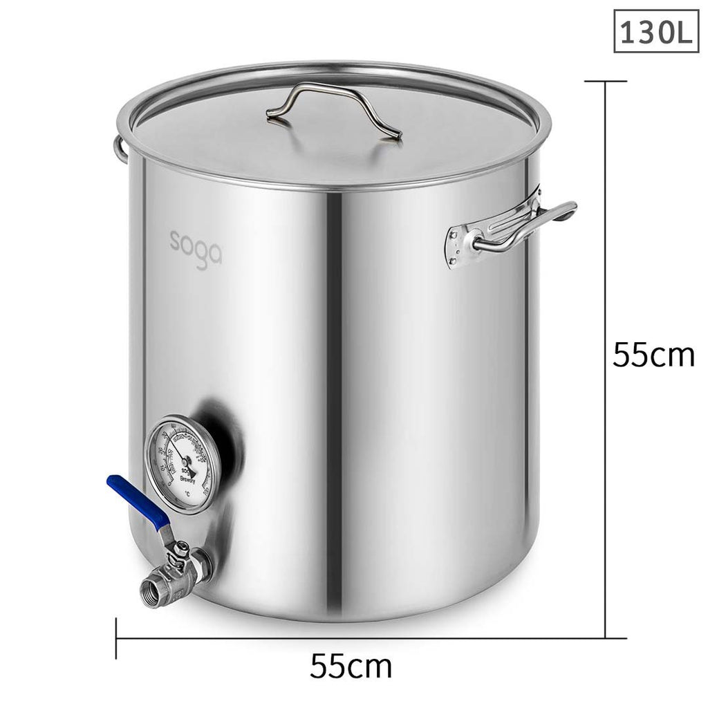 SOGA Stainless Steel 130L Brewery Pot 55*55cm