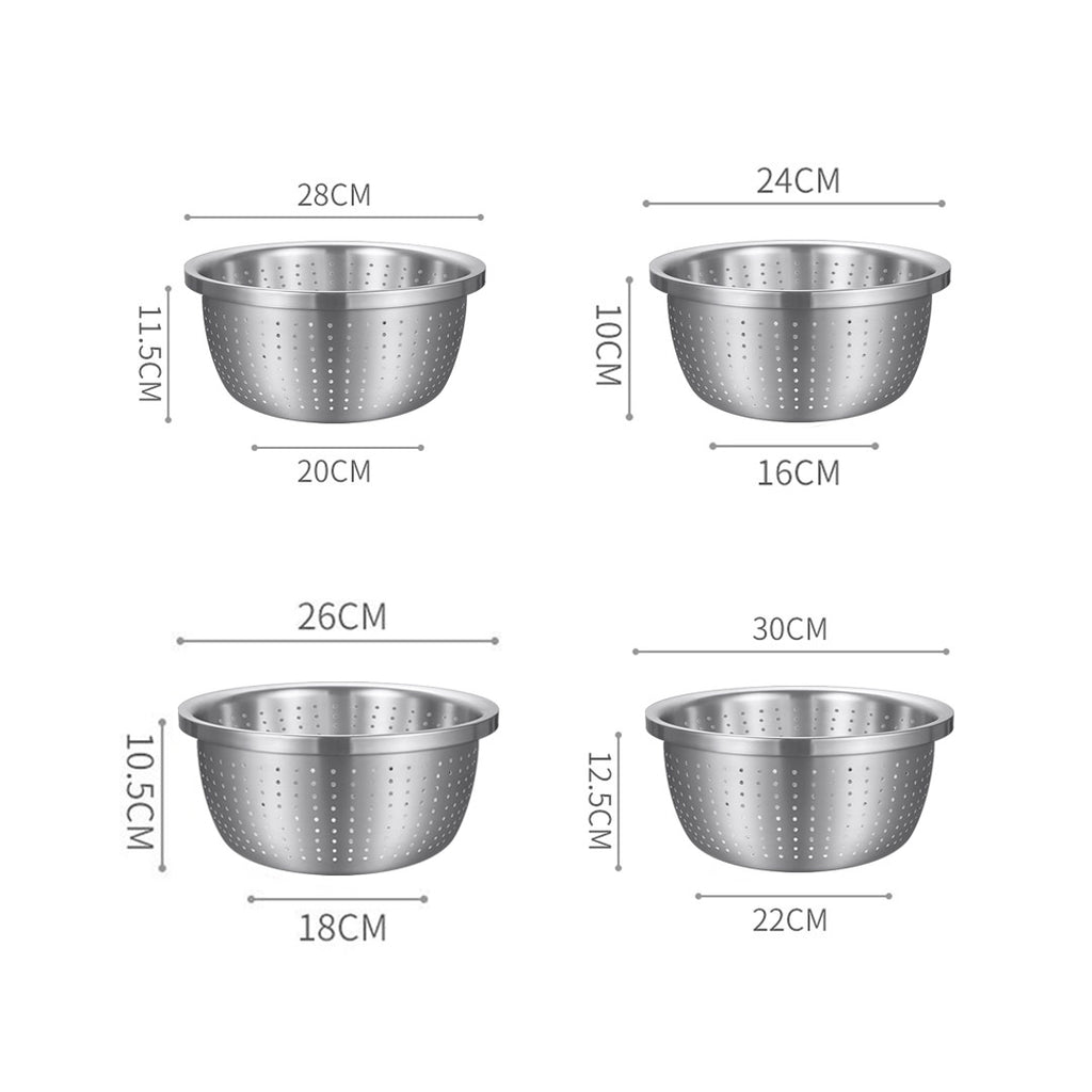 SOGA Stainless Steel Metal Basket Strainer 4PCS Set A