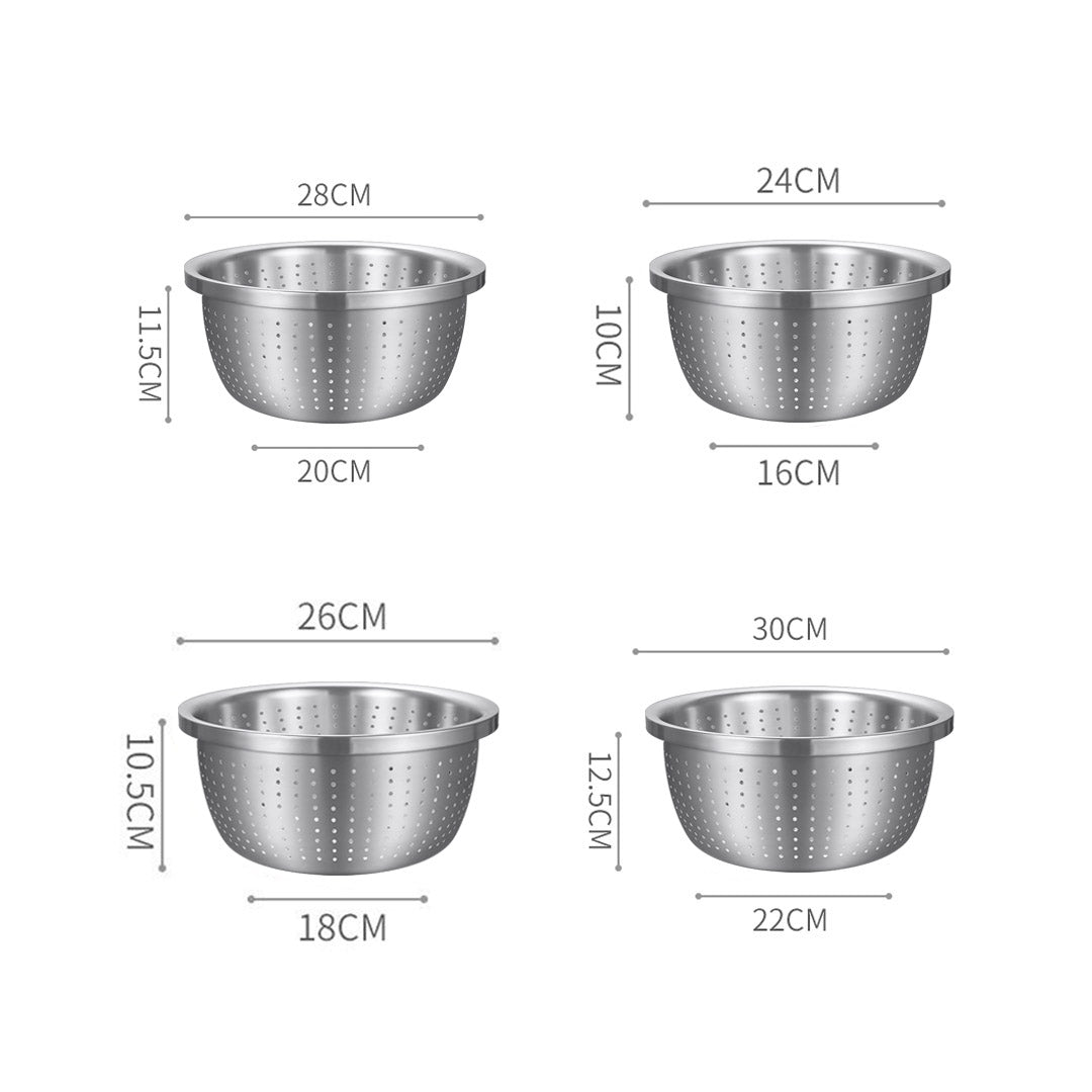 SOGA Stainless Steel Metal Basket Strainer 4PCS Set A