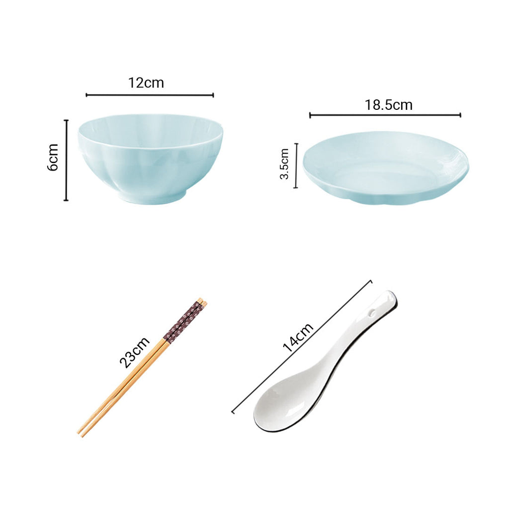 Light Blue Ceramic Dinnerware Set of 10