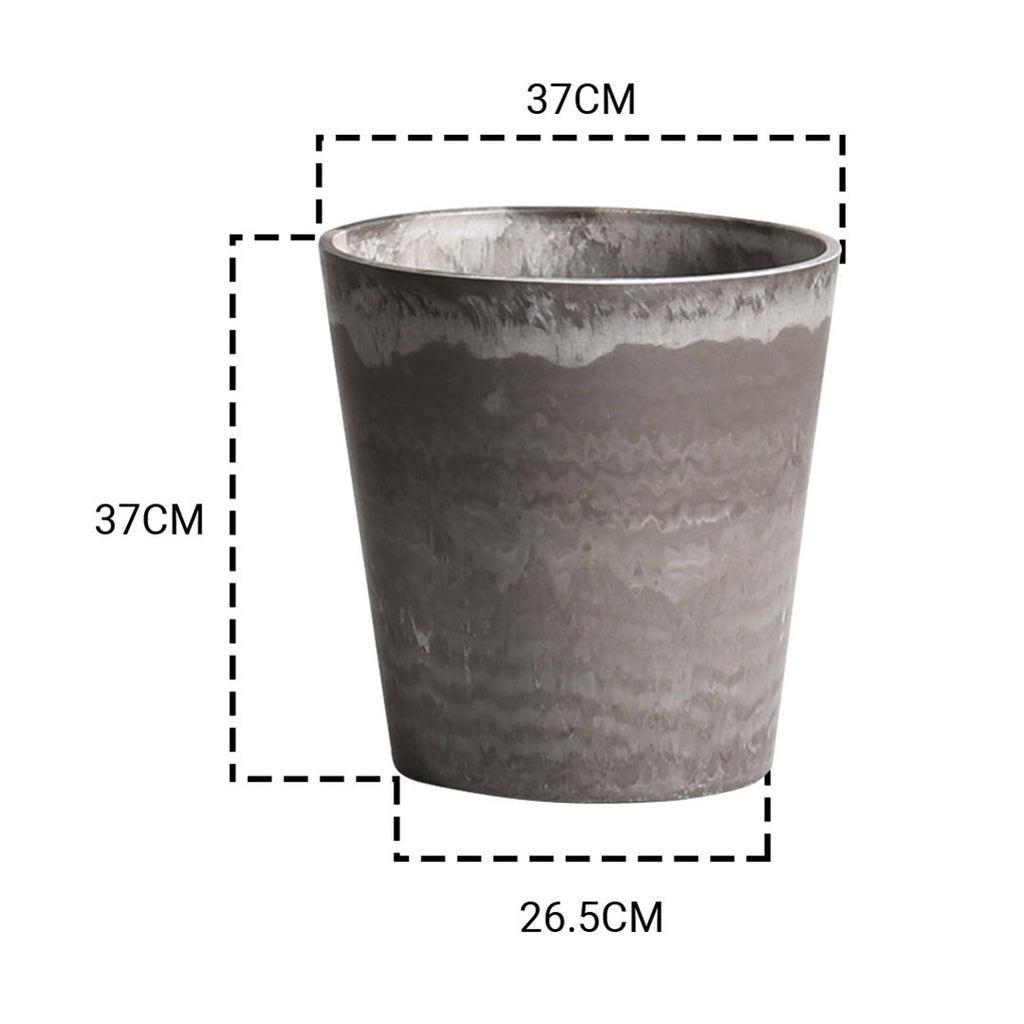 37cm Rock Grey Round Resin Planter