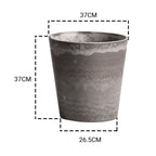 37cm Rock Grey Round Resin Planter