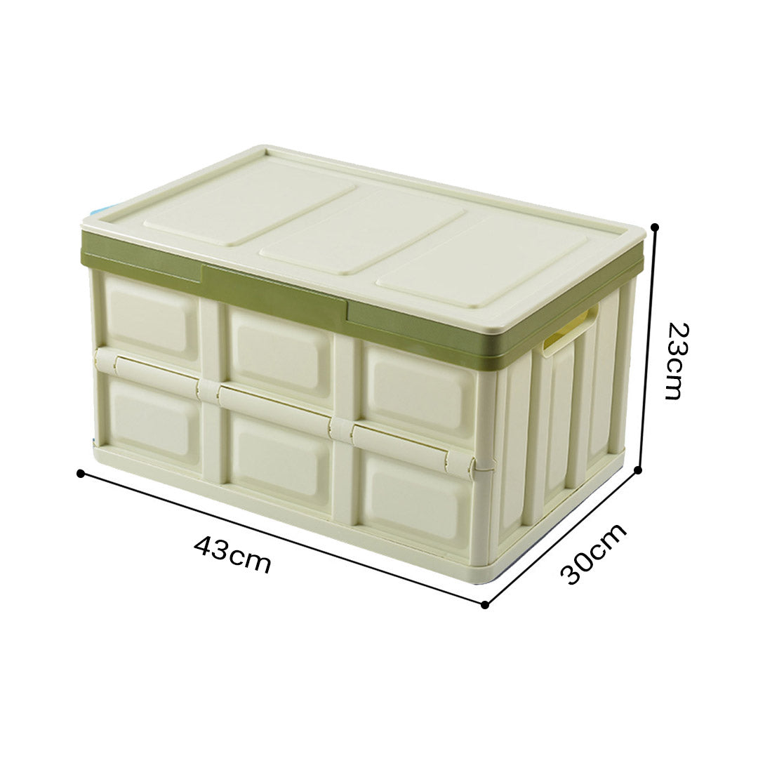 30L Collapsible Car Trunk Storage Box Green