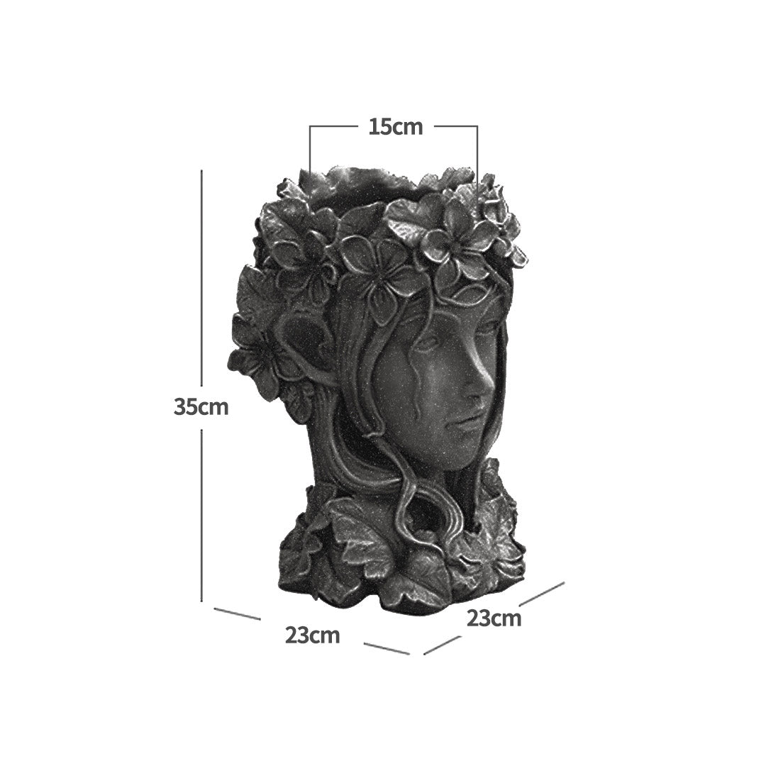 Resin Flower Pot Decor Black