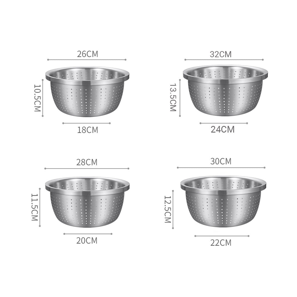 SOGA Stainless Steel Metal Basket Strainer 4PCS Set B