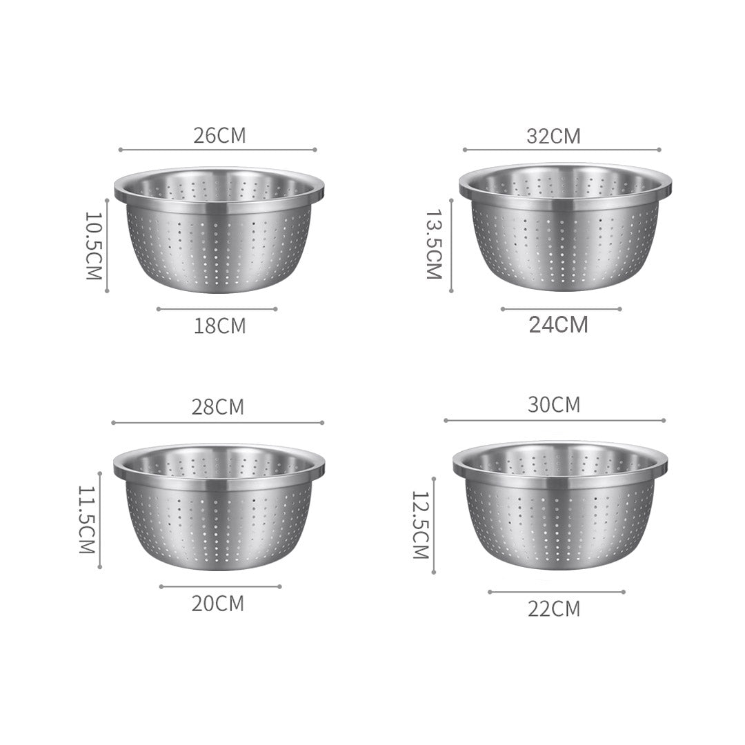 SOGA Stainless Steel Metal Basket Strainer 4PCS Set B