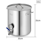 SOGA Stainless Steel 33L Brewery Pot 35*35cm