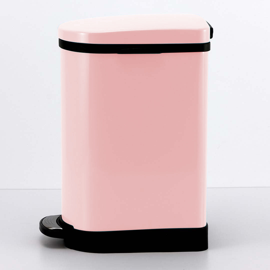 Foot Pedal Stainless Steel Trash Bin 10L Pink