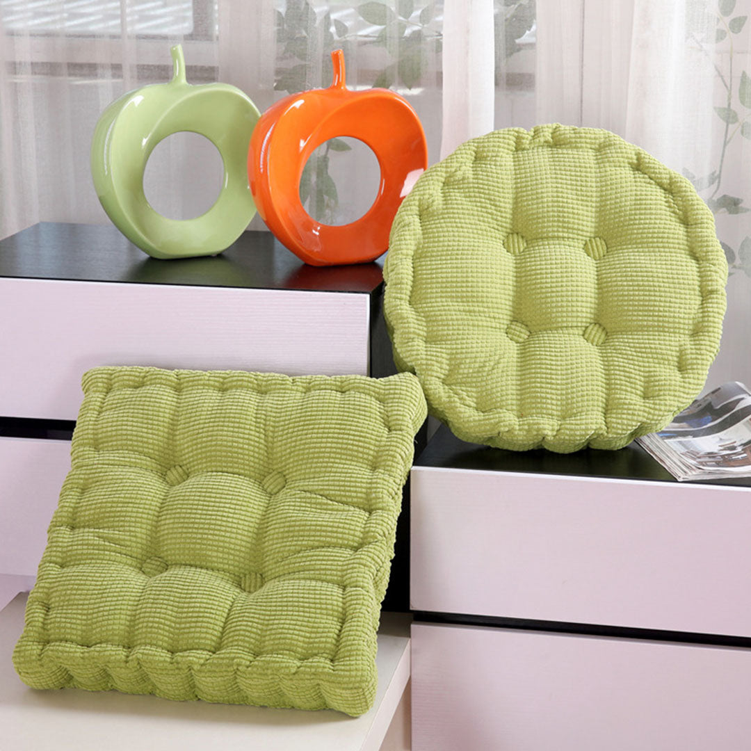 Green Plush Square Cushion