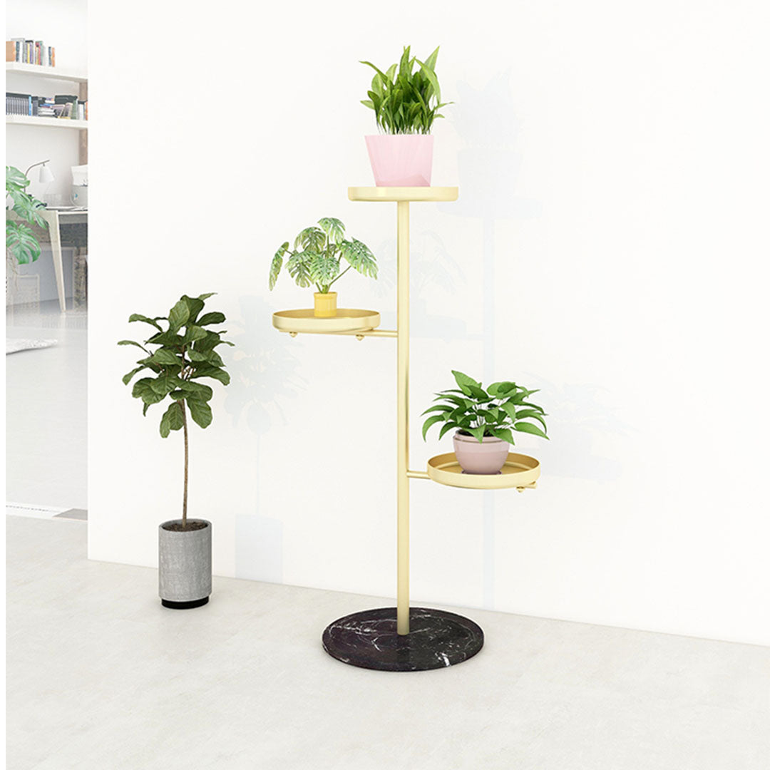 3 Tier Gold Round Plant Stand