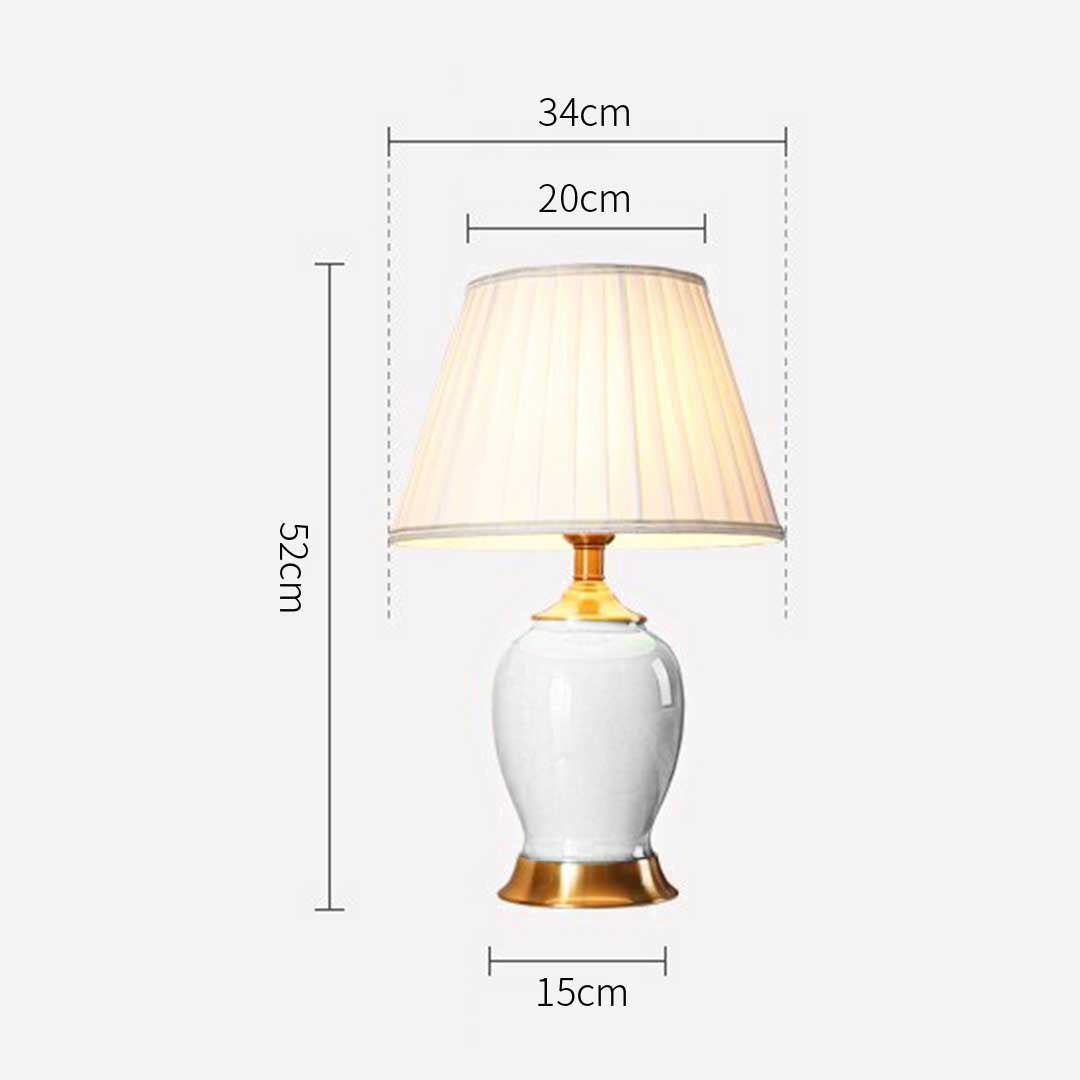 Ceramic Oval Table Lamp White