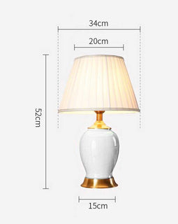 Ceramic Oval Table Lamp White