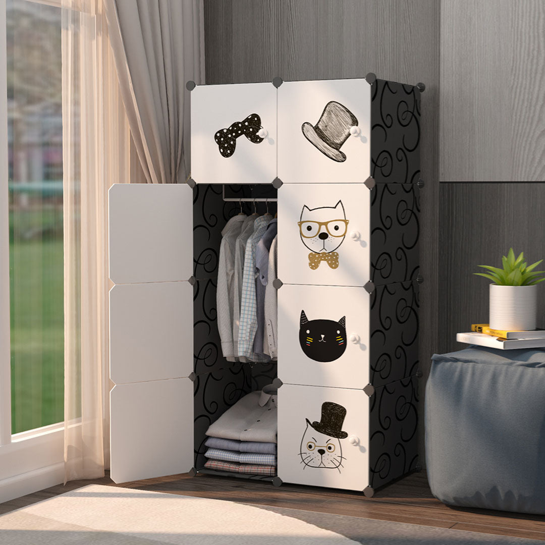 8 Cubes Black Portable Wardrobe