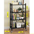 4 Tier Black Foldable Display Stand with Wheels