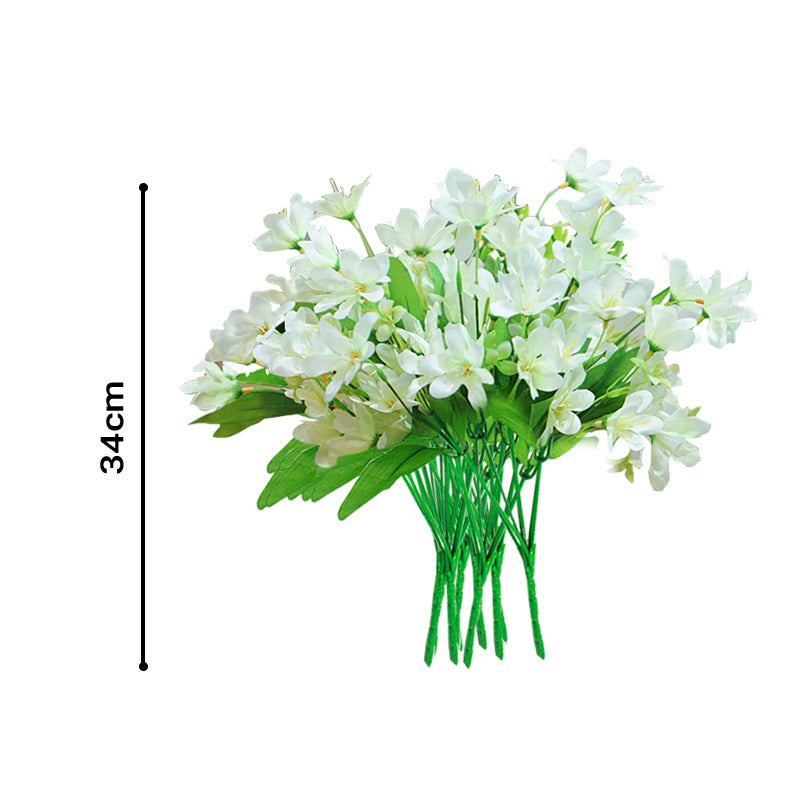 10 Bunch Artificial Lilium nanum 6 Heads White