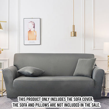 High Stretch 2-Seater Grey Sofa Slipcover