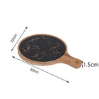 30cm Black Circle  Wood Serving Tray