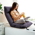 Air Leather Floor Recliner Lazy Chair Black