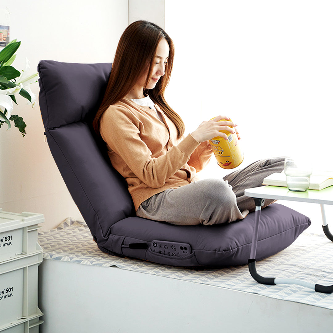Air Leather Floor Recliner Lazy Chair Black