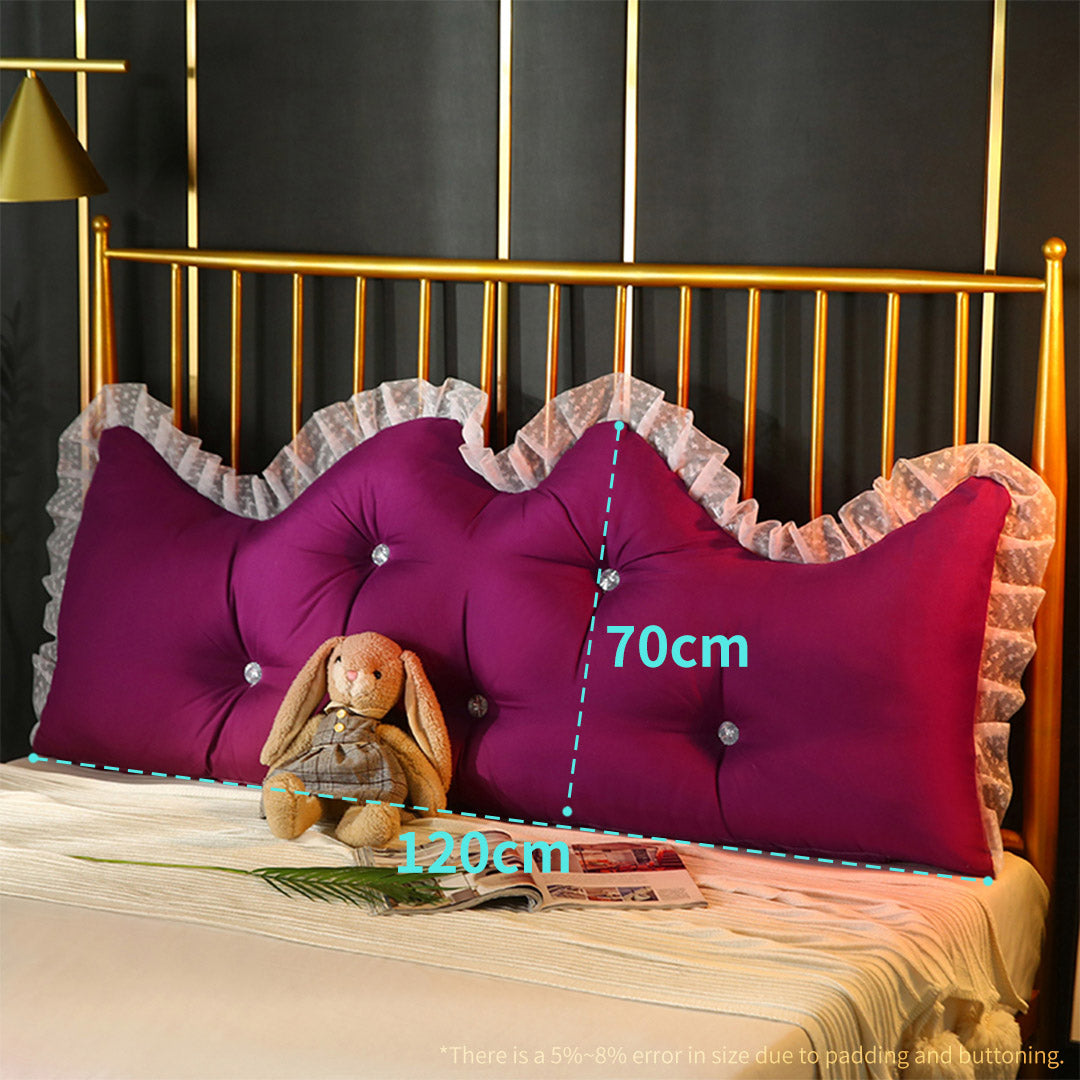 120cm Burgundy Princess Headboard Pillow