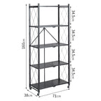 5 Tier Foldable Kitchen Shelves with Wheels Black