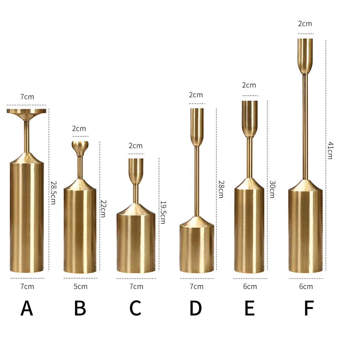 6pcs Gold Iron Candle Holder