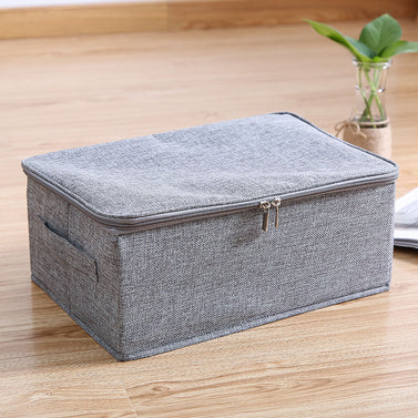 Grey Small Double Zipper Storage Box