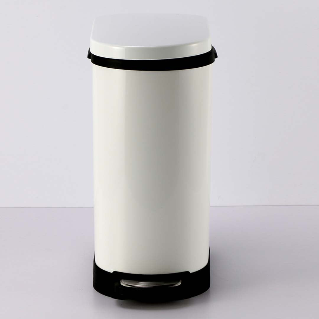 Foot Pedal Stainless Steel Trash Bin 10L U White