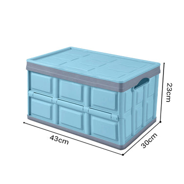 30L Collapsible Car Trunk Storage Box Blue