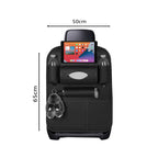 PVC Leather Car Back Seat Multi-Pocket Organizer and iPad Mini Holder Black