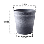 32cm Weathered Grey Round Resin Planter