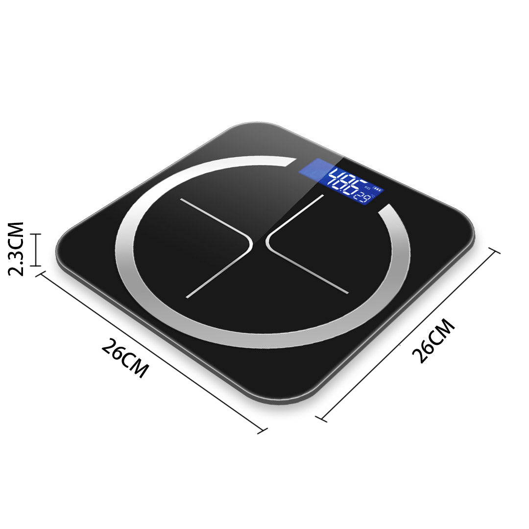 180kg Glass Digital Fitness Electronic Scales Black