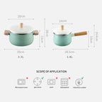 Blue Ceramic Saucepan Stockpot Set