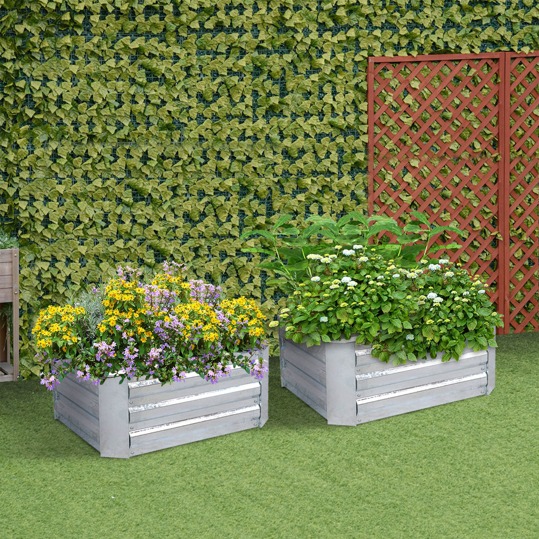 60cm Hexagon Shape Galvanized Raised Garden Bed Silver