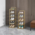 6 Tier Gold Plated Metal Shoe Rack Organiser