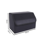Leather Car Boot Foldable Trunk Cargo Organizer Box Black Medium