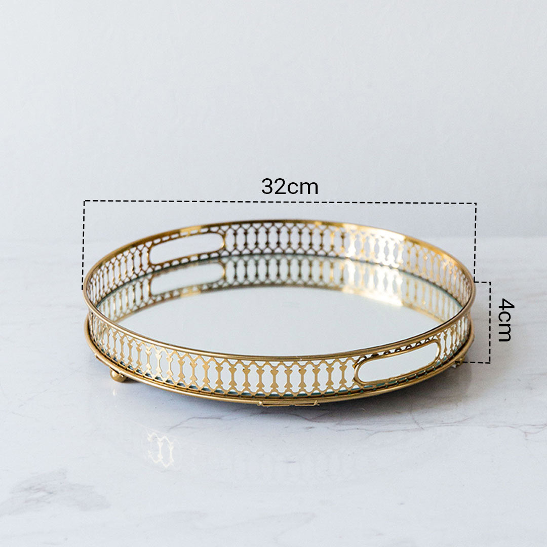 32cm Round Vanity Tray with Handles