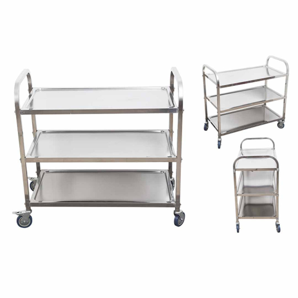 3 Tier Stainless Steel Utility Cart 75x40x83.5cm Small