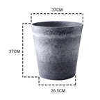 37cm Weathered Grey Round Resin Planter