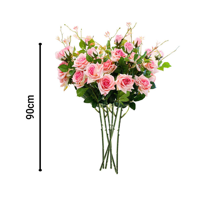6 Bunch Artificial Rose 5 Heads Pink