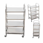 4 Tier Stainless Steel Utility Cart Round 48x32x79cm