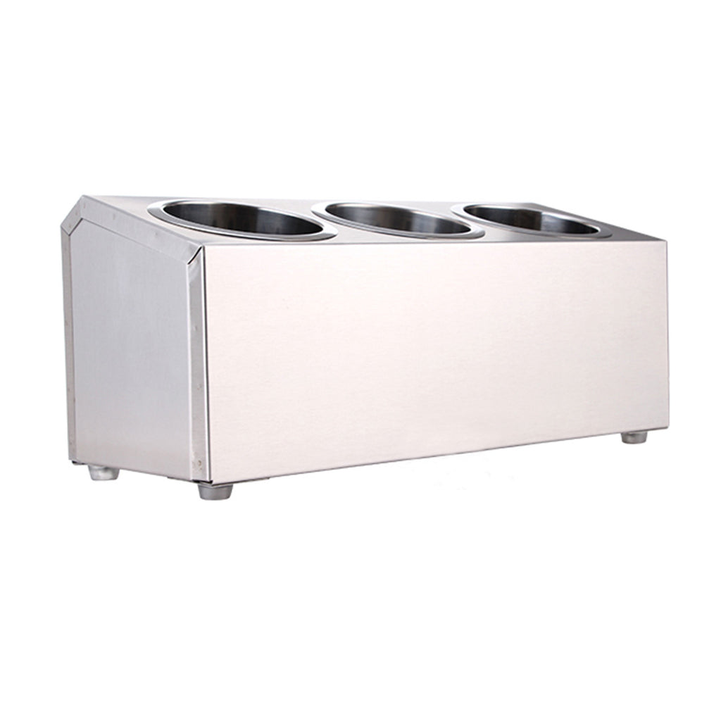 18/10 Stainless Steel Commercial Cutlery Holder with 3 Holes