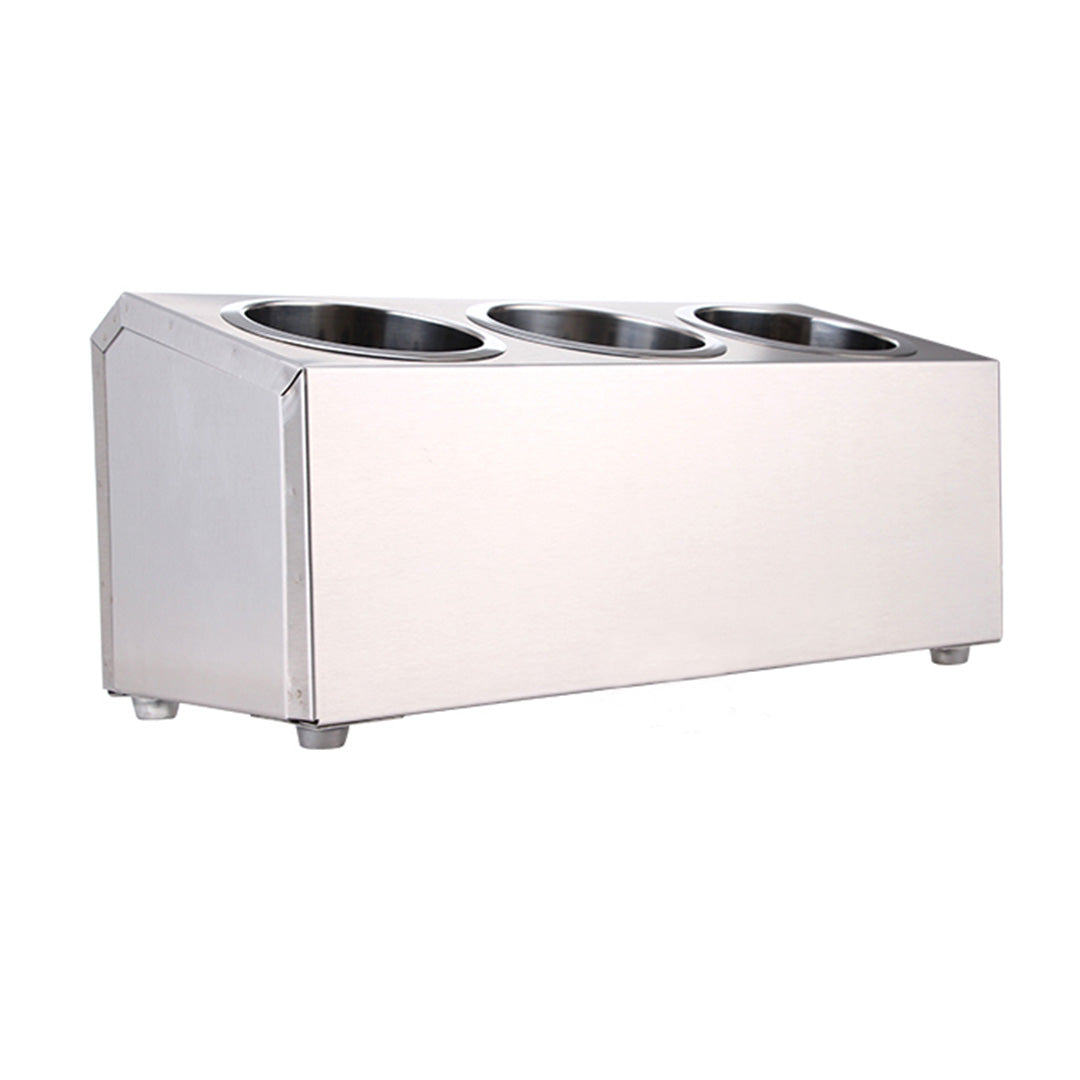 18/10 Stainless Steel Commercial Cutlery Holder with 3 Holes