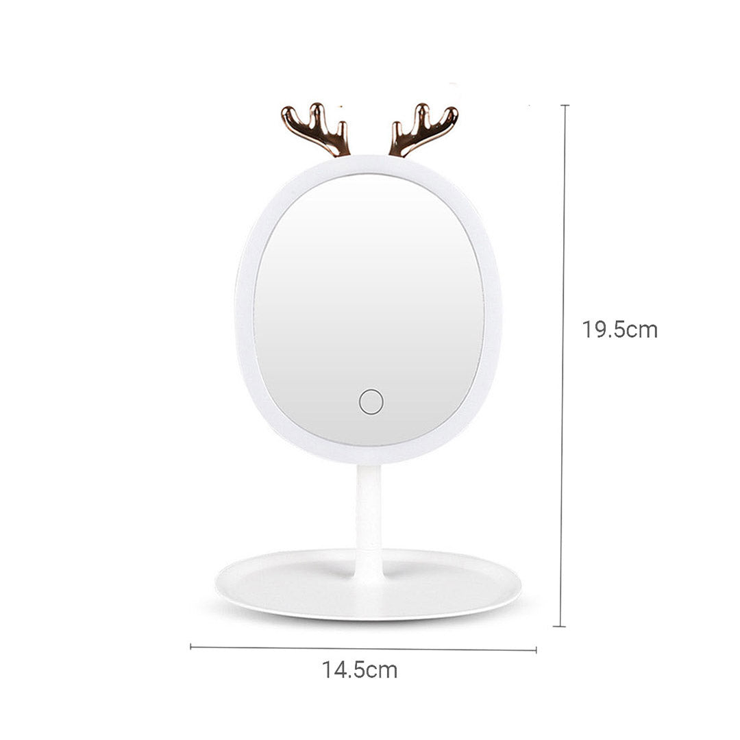 White Antler LED Light Makeup Mirror