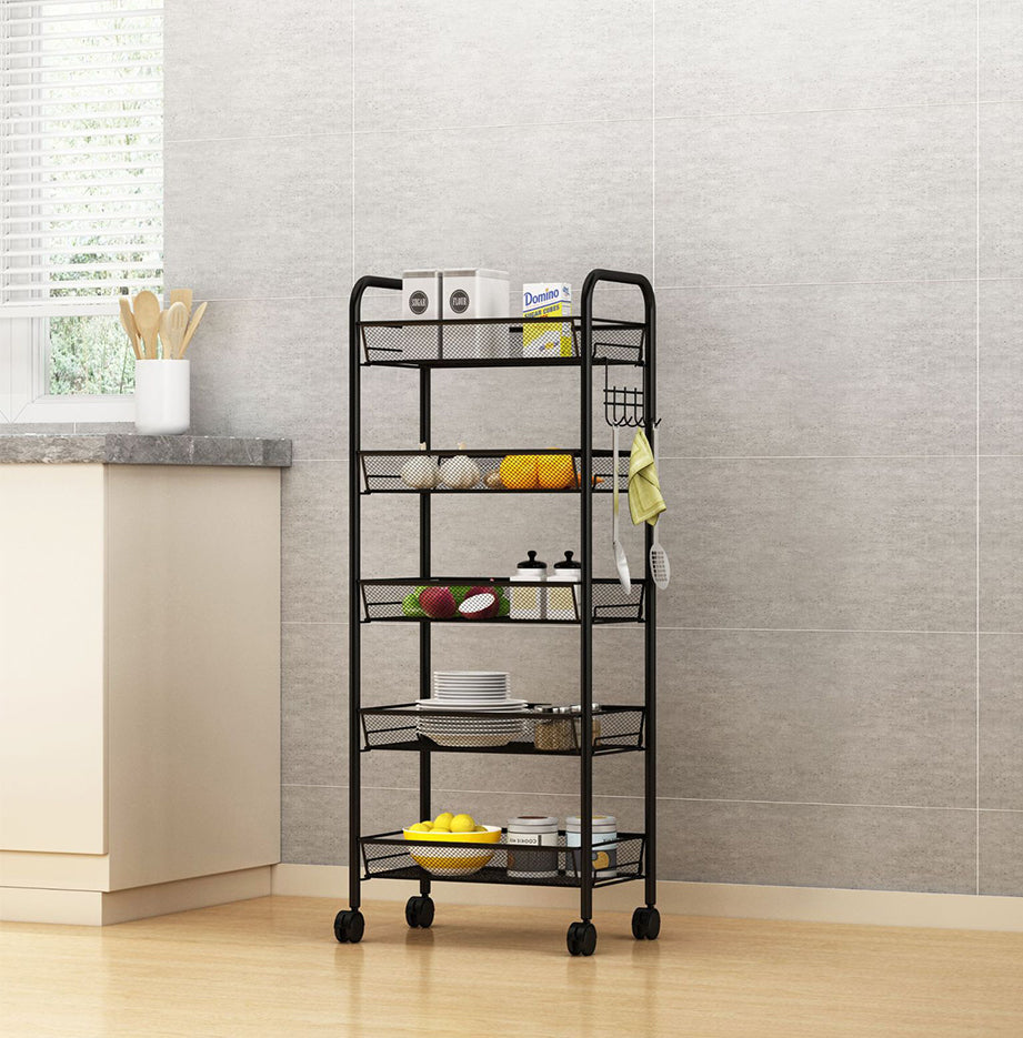 5 Tier Steel Mesh Kitchen Cart