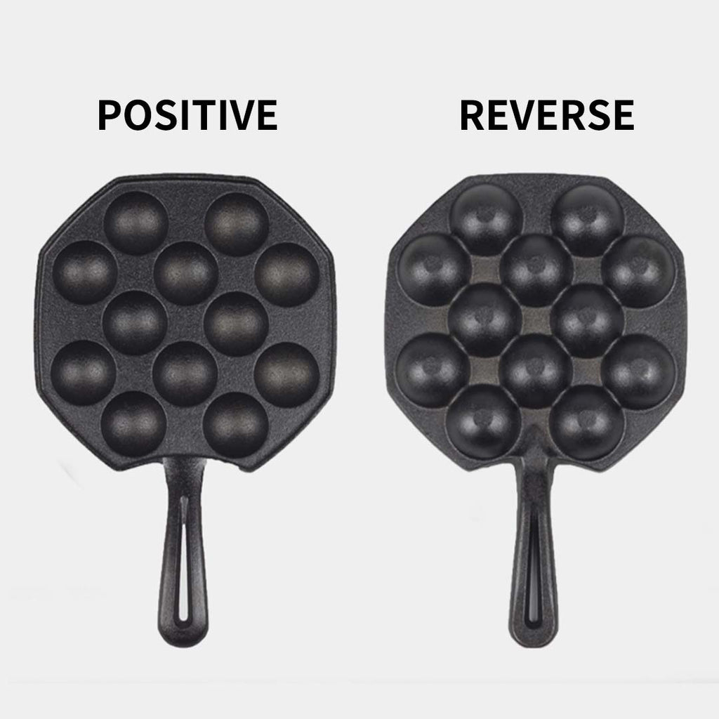 18CM Cast Iron Takoyaki Fry Pan with 12 Mold