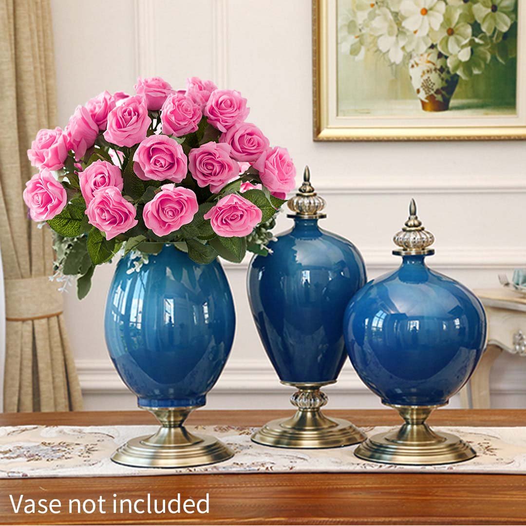 5pcs Artificial Silk Rose Pink