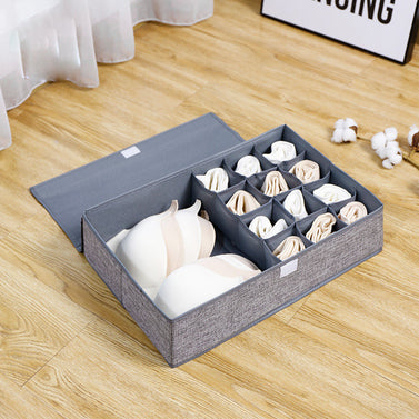 Grey Flip Top Underwear Storage Box