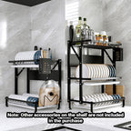 2 Tier Black Dish Drainer Kitchen Organiser