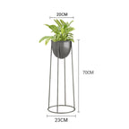 70CM Round Wire Metal Black Pot Holder Rack